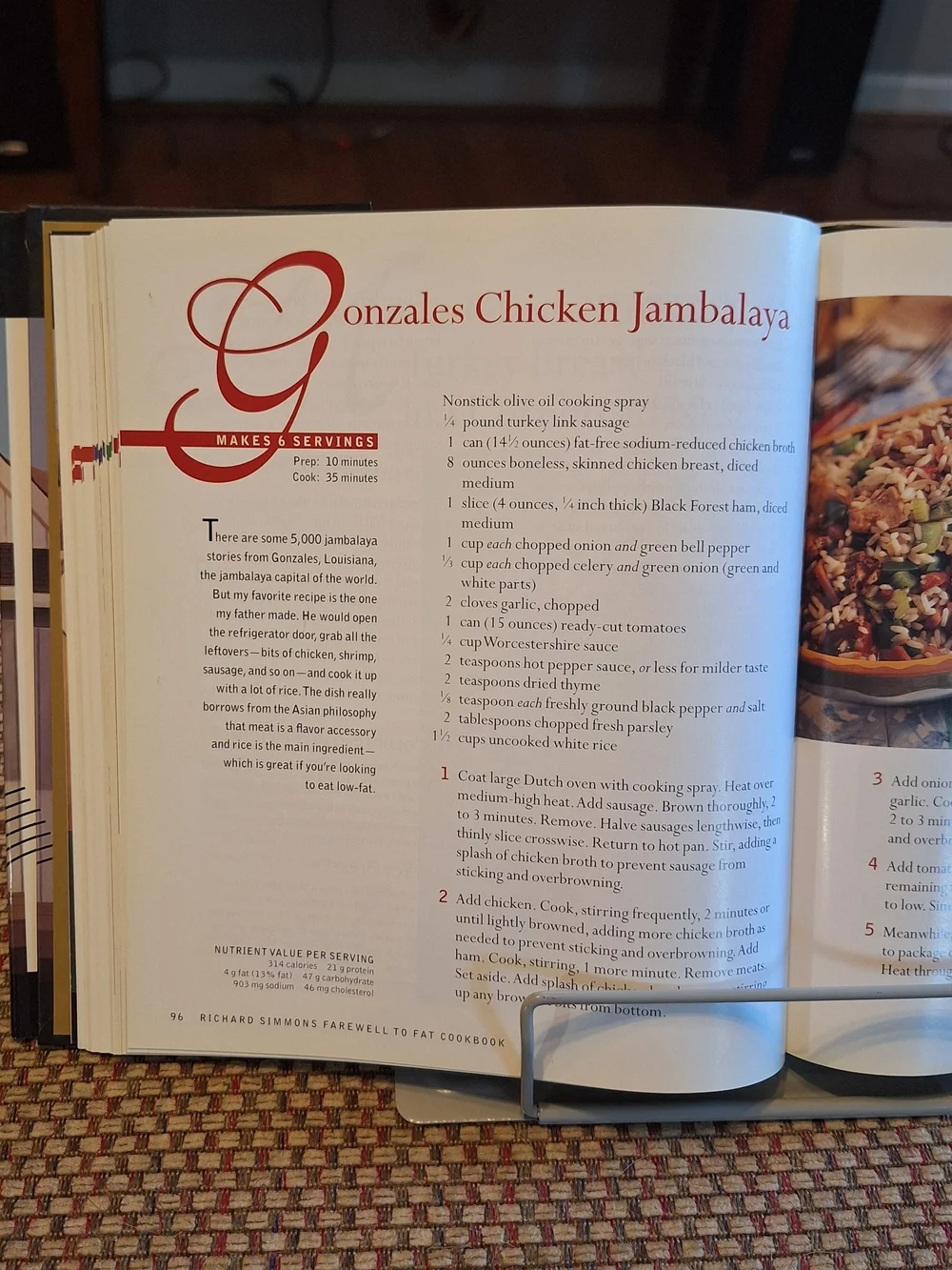 Richard Simmons Farewell to Fat Cookbook - Vintage 1996 Copyright